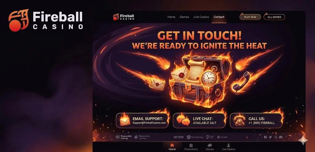 Fireball Casino kapcsolat és támogatás