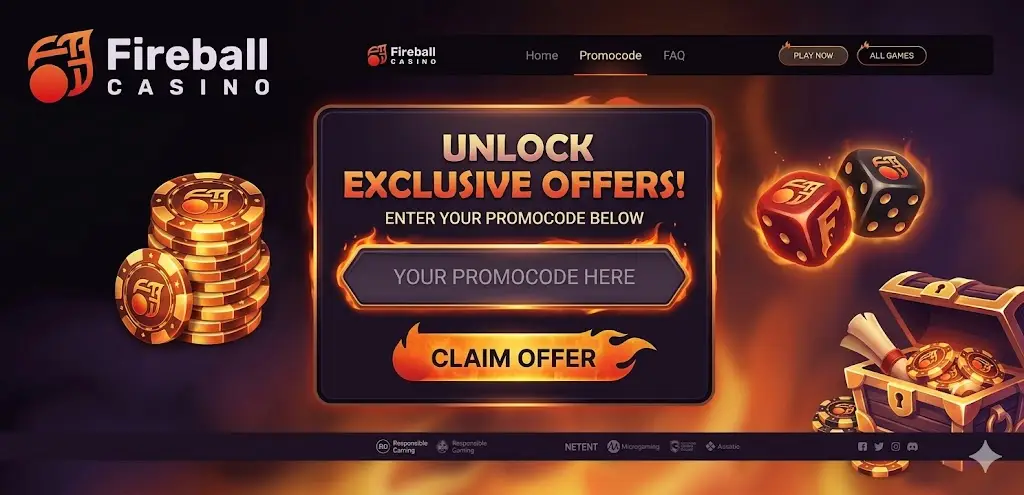 Fireball Casino promóciós kód aktiválás