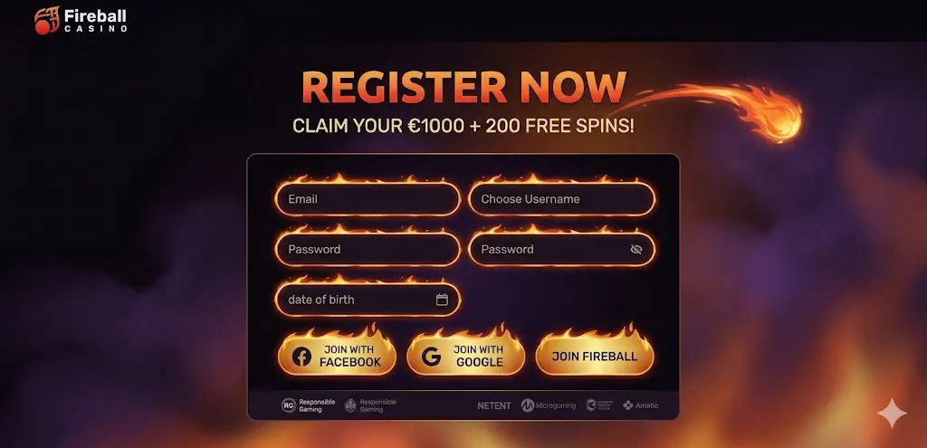 Fireball Casino regisztráció magyar nyelven