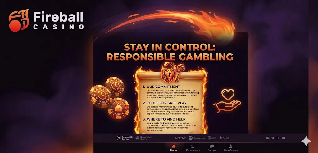 Felelős játék - Fireball Casino limitek és önkizárás
