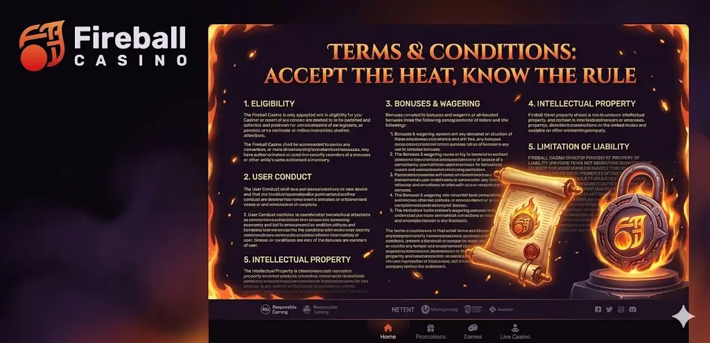 Fireball Casino felhasználási feltételek